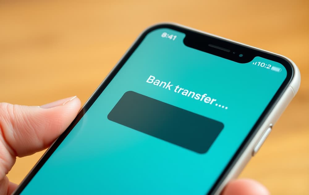 A person depositing via Vipps on a smartphone